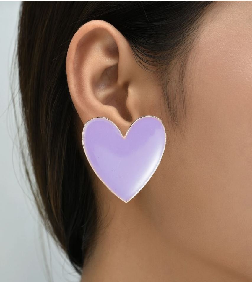 Light Purple Heart Shaped Stud Earrings Marci Anne The Quirky