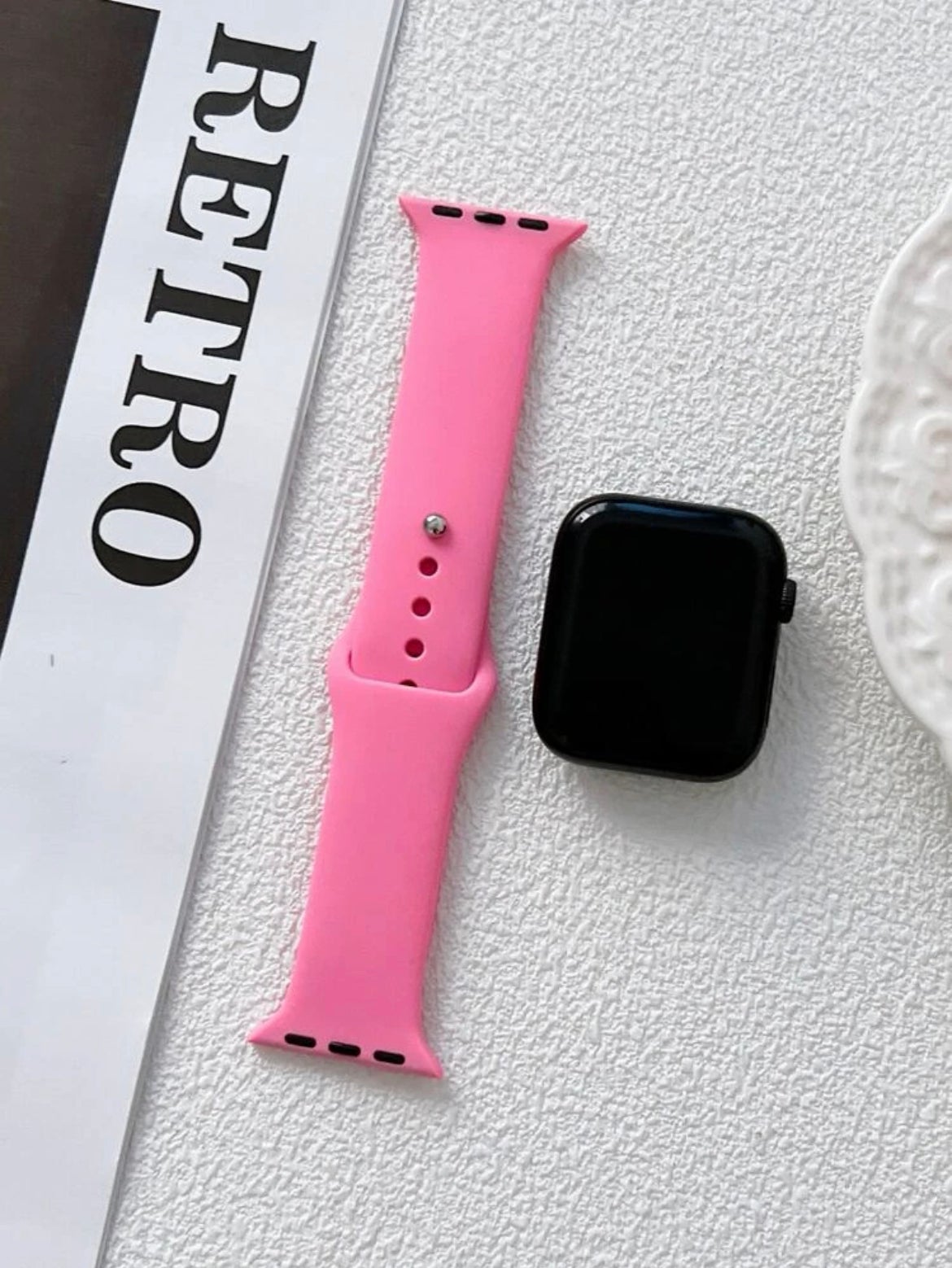 Bright Sports Silicone Apple Watch Bands - Light Pink