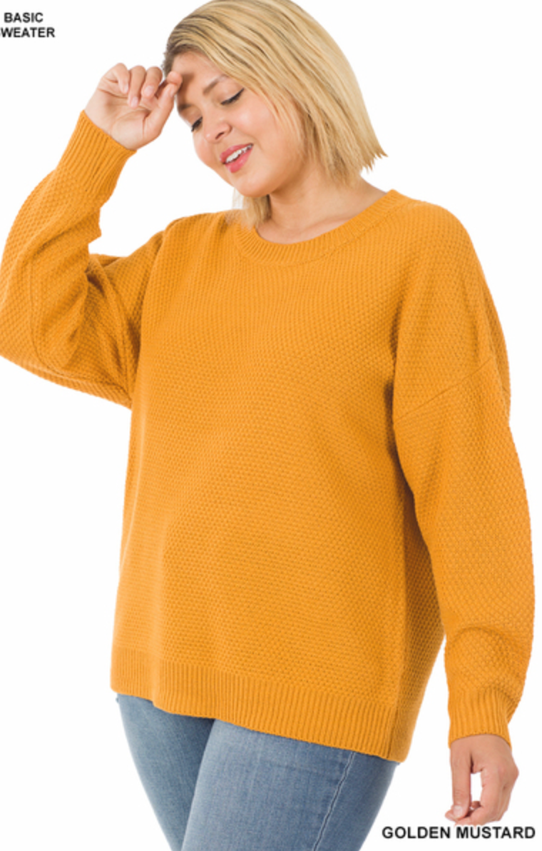 Mustard yellow crew neck best sale