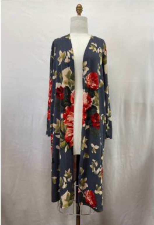 Floral duster cardigan best sale